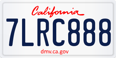 CA license plate 7LRC888