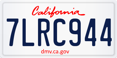 CA license plate 7LRC944
