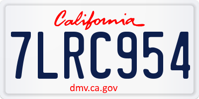 CA license plate 7LRC954