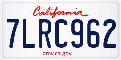 CA license plate 7LRC962