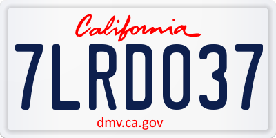 CA license plate 7LRD037