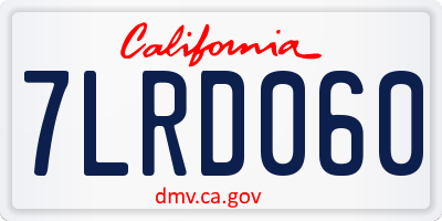 CA license plate 7LRD060