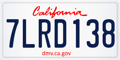 CA license plate 7LRD138
