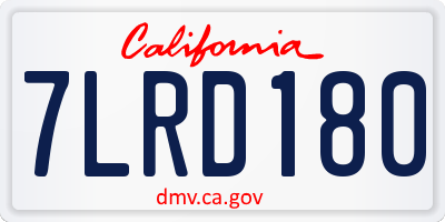CA license plate 7LRD180