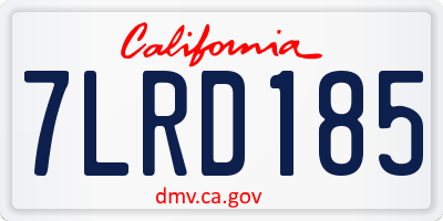 CA license plate 7LRD185