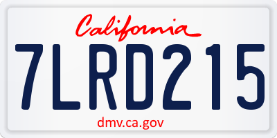 CA license plate 7LRD215