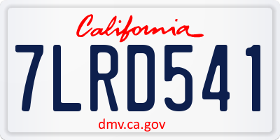 CA license plate 7LRD541