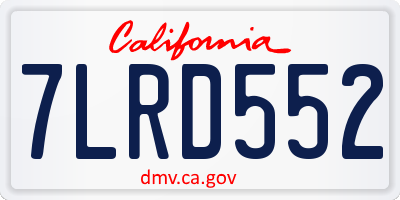 CA license plate 7LRD552