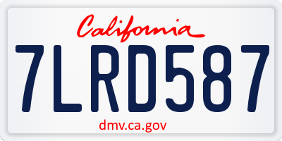 CA license plate 7LRD587