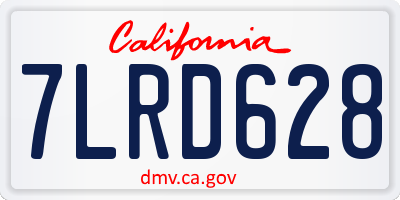 CA license plate 7LRD628