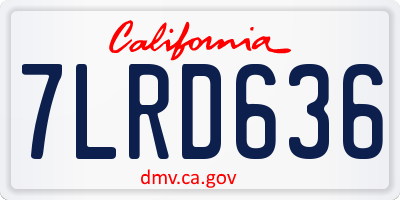 CA license plate 7LRD636