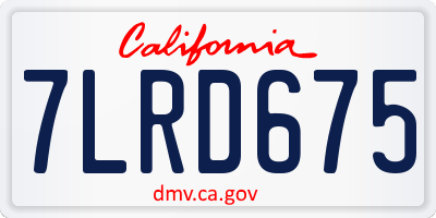 CA license plate 7LRD675