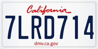 CA license plate 7LRD714