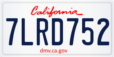 CA license plate 7LRD752