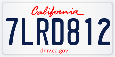 CA license plate 7LRD812