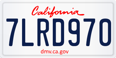 CA license plate 7LRD970