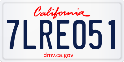 CA license plate 7LRE051