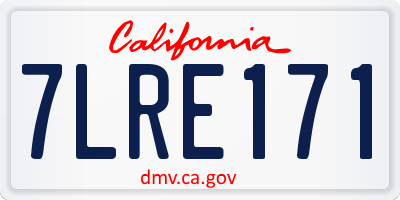 CA license plate 7LRE171