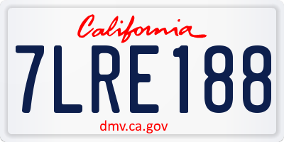CA license plate 7LRE188