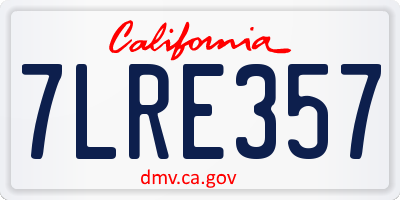 CA license plate 7LRE357