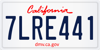 CA license plate 7LRE441