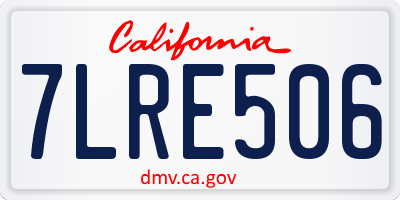 CA license plate 7LRE506