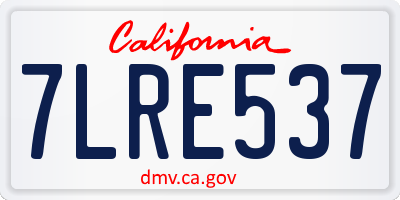 CA license plate 7LRE537