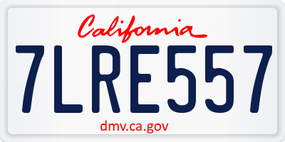 CA license plate 7LRE557