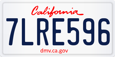 CA license plate 7LRE596