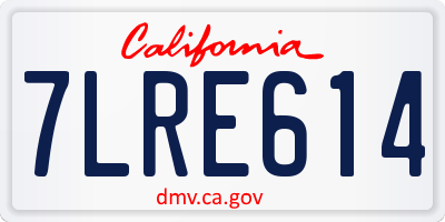 CA license plate 7LRE614