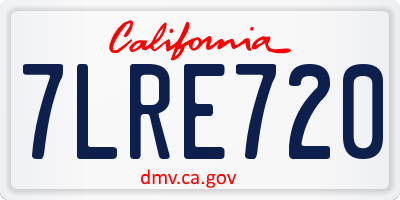 CA license plate 7LRE720