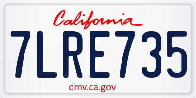 CA license plate 7LRE735