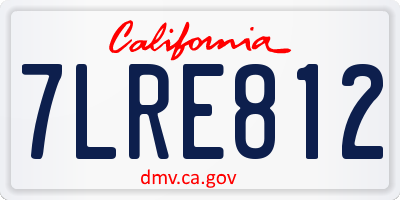 CA license plate 7LRE812