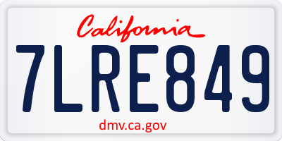 CA license plate 7LRE849