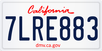 CA license plate 7LRE883