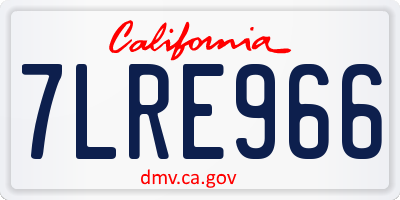 CA license plate 7LRE966