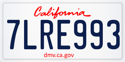 CA license plate 7LRE993
