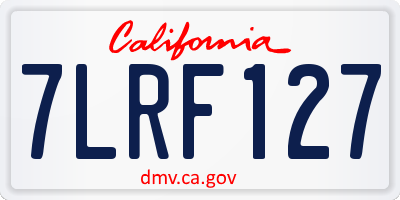 CA license plate 7LRF127
