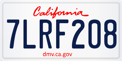CA license plate 7LRF208