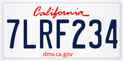 CA license plate 7LRF234