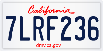 CA license plate 7LRF236