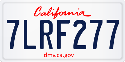 CA license plate 7LRF277