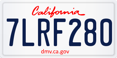CA license plate 7LRF280