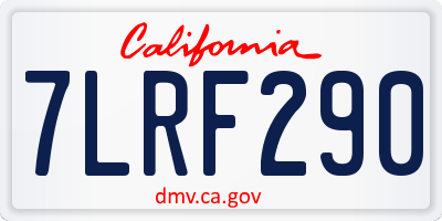 CA license plate 7LRF290