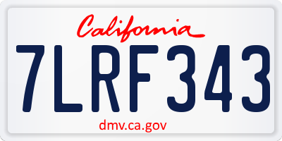 CA license plate 7LRF343