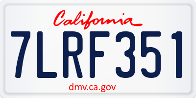 CA license plate 7LRF351