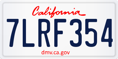 CA license plate 7LRF354