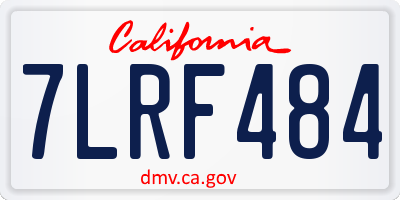 CA license plate 7LRF484