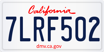 CA license plate 7LRF502