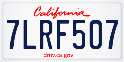 CA license plate 7LRF507